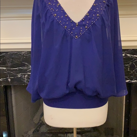 NWT Rampage cobalt blue w/brass trim top - Picture 3 of 7
